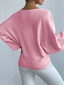 Women's Sweater Daily Casual Floral Graphic Print Crew Neck Knitted Long Sleeve Long Tops Knit Home Work Daily Pink Blue Fall Winter