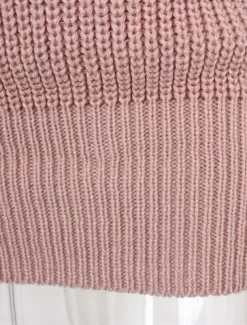 Women's Sweater Dress Casual Soft Solid Color Ribbed Crew Neck Pocket Knitted Cold Shoulder Long Sleeve Long Tops Knit Outdoor Daily Weekend White Pink Fall Winter