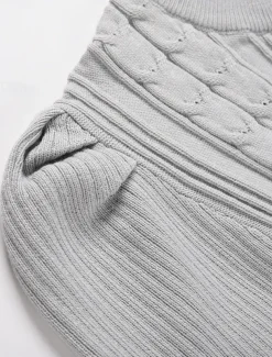 Women's Sweater Dress Knit Dress Jumper Dress Midi Dress Knitwear Fashion Daily Pure Color Outdoor Daily Vacation Going out Crew Neck Long Sleeve Tie Front Ruched 2023 Regular Fit Black Red Green S M