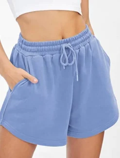 Women's Sweatpants Chinos Shorts Fashion Streetwear Casual Full Length High Waist Plain Pocket Elastic Waistband Comfy Soft Comfortable Micro-elastic Outdoor Street Light Gray Black White Pink Summer