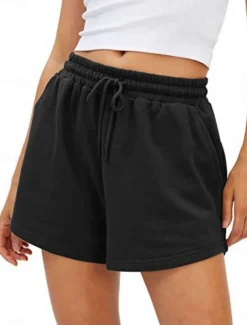 Women's Sweatpants Chinos Shorts Fashion Streetwear Casual Full Length High Waist Plain Pocket Elastic Waistband Comfy Soft Comfortable Micro-elastic Outdoor Street Light Gray Black White Pink Summer