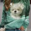 Women's Sweatshirt Dog Street Dailywear Print Casual Crew Neck Long Sleeve Micro-elastic Fall Winter Comfrt Breathable Soft Fabric