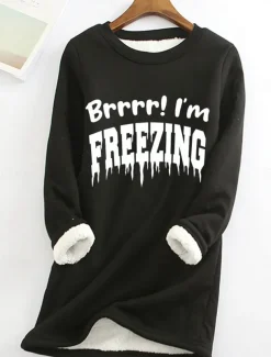 Women's Sweatshirt Fleece Letter Street Dailywear Print Casual Comfrt Crew Neck Long Sleeve Micro-elastic Fall Winter Comfrt Breathable Soft Fabric