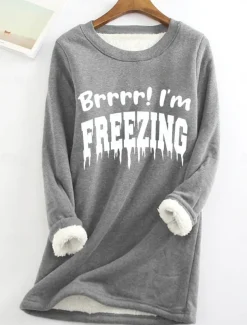 Women's Sweatshirt Fleece Letter Street Dailywear Print Casual Comfrt Crew Neck Long Sleeve Micro-elastic Fall Winter Comfrt Breathable Soft Fabric