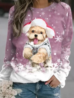 Women's Sweatshirt Pullover Cat 3D Print Casual Sports 3D Print Active Streetwear Hoodies Sweatshirts Blue Purple Black Comfrt Breathable Soft Fabric