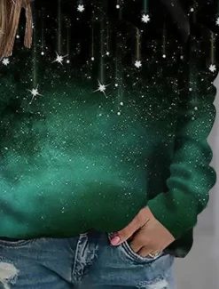 Women's Sweatshirt Pullover Graphic Street Casual Sports Basic Round Neck Long Sleeve Top Micro-elastic Fall & Winter Comfrt Breathable Soft Fabric