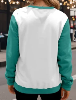 Women's Sweatshirts Cow Casual Long Sleeve Crew Neck Regular Tops Street Dailywear Print Blue Fall Winter