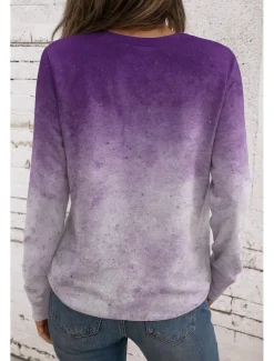 Women's Sweatshirts Graphic Butterfly Casual Long Sleeve Crew Neck Round Neck Regular Tops Street Dailywear Casual Print Purple Spring Fall Winter