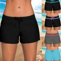 Women's Swim Trunks Swim Shorts Breathable Bottoms Swimming Beach Water Sports Patchwork Summer