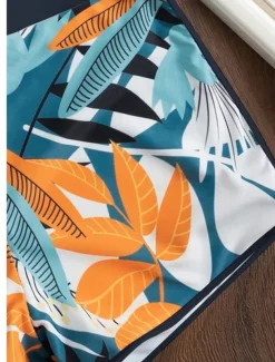 Women's Swimsuits Bikini 2 Piece Shorts Swimsuit Backless Slim Vacation Beach Wear Floral Halter Neck Sleeveless Bathing Suits