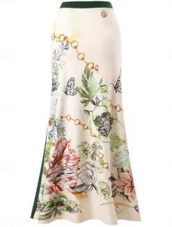 Women's Swimsuits One Piece 2 Piece Skirt Swimsuit Ruffle Backless Tummy Control High Waist Slim Vacation Beach Wear Floral Asymmetric Neck Sleeveless Bathing Suits