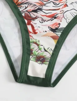 Women's Swimsuits One Piece 2 Piece Skirt Swimsuit Ruffle Backless Tummy Control High Waist Slim Vacation Beach Wear Floral Asymmetric Neck Sleeveless Bathing Suits