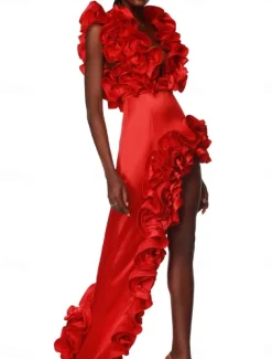 Women's Swimwear 2 Piece Monokini Swimsuit Backless Tummy Control High Waist Slim Vacation Beach Wear Solid Color Asymmetric Neck Sleeveless Bathing Suits