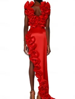 Women's Swimwear 2 Piece Monokini Swimsuit Backless Tummy Control High Waist Slim Vacation Beach Wear Solid Color Asymmetric Neck Sleeveless Bathing Suits