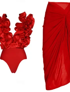 Women's Swimwear 2 Piece Monokini Swimsuit Backless Tummy Control High Waist Slim Vacation Beach Wear Solid Color Asymmetric Neck Sleeveless Bathing Suits