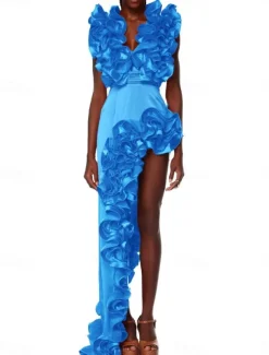 Women's Swimwear 2 Piece Monokini Swimsuit Backless Tummy Control High Waist Slim Vacation Beach Wear Solid Color Asymmetric Neck Sleeveless Bathing Suits