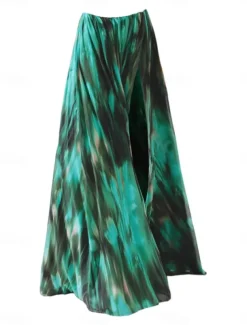 Women's Swimwear 2 Piece Monokini Skirt Swimsuit Backless Tummy Control High Waist Slim Vacation Beach Wear Ombre V Neck Sleeveless Bathing Suits