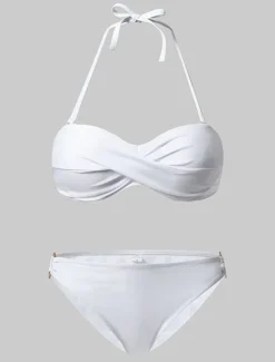 Women's Swimwear Bikini 2 Piece Cheeky Swimsuit Ruched 2 Piece Open Back Sexy Beach Wear Sexy Plain Pure Color Strapless Sleeveless Bathing Suits