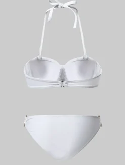 Women's Swimwear Bikini 2 Piece Cheeky Swimsuit Ruched 2 Piece Open Back Sexy Beach Wear Sexy Plain Pure Color Strapless Sleeveless Bathing Suits