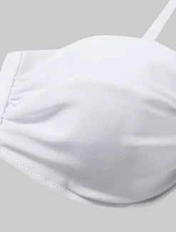 Women's Swimwear Bikini 2 Piece Cheeky Swimsuit Ruched 2 Piece Open Back Sexy Beach Wear Sexy Plain Pure Color Strapless Sleeveless Bathing Suits