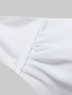 Women's Swimwear Bikini 2 Piece Cheeky Swimsuit Ruched 2 Piece Open Back Sexy Beach Wear Sexy Plain Pure Color Strapless Sleeveless Bathing Suits