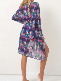 Women's Swimwear Bikini 2 Piece Shorts Swimsuit Backless Slim Vacation Beach Wear Leaves V Neck Sleeveless Long Sleeve Bathing Suits