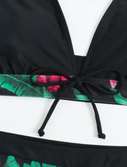 Women's Swimwear Bikini 2 Piece Boy Leg Swimsuit Backless High Waist Slim Vacation Beach Wear Graphic Halter Neck Sleeveless Bathing Suits