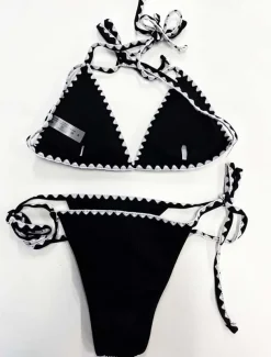 Women's Swimwear Bikini Swimsuit Elegant Fashion Solid Color Sleeveless Bathing Suits