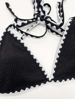 Women's Swimwear Bikini Swimsuit Elegant Fashion Solid Color Sleeveless Bathing Suits