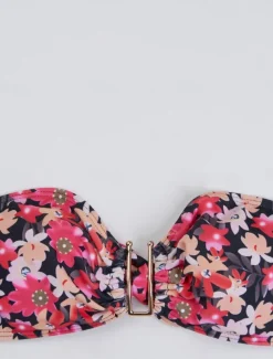 Women's Swimwear Bikini Three Piece Skirt Swimsuit Backless Slim Vacation Beach Wear Floral Strapless Sleeveless Bathing Suits