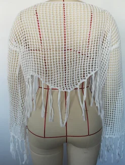 Women's Swimwear Cover Up Swim Dress Swimsuit Cut Out Vacation Beach Wear Plain Long Sleeve Bathing Suits