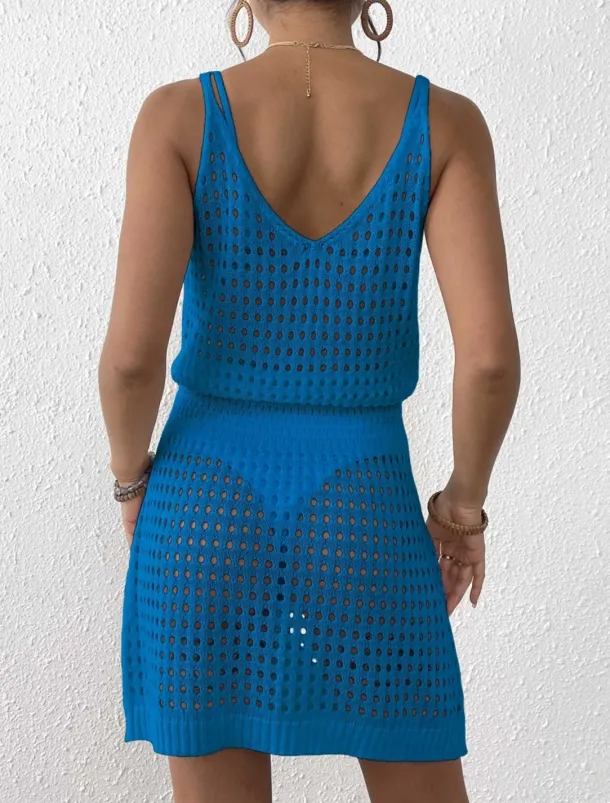 Women's Swimwear Cover Up Swim Dress Swimsuit Cut Out Vacation Beach Wear Solid Color V Neck Long Sleeve Bathing Suits