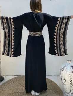 Women's Swimwear Cover Up Beach Dresses Swimsuit Vacation Beach Wear Geometric V Neck Long Sleeve