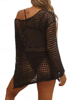 Women's Swimwear Cover Up Beach Dresses Swimsuit Cut Out Vacation Beach Wear Ombre Sleeveless