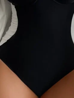 Women's Swimwear One Piece Monokini Bathing Suits Cheeky Swimsuit Tummy Control High Waisted Beach Wear Sexy Color Block Strap Sleeveless Bathing Suits