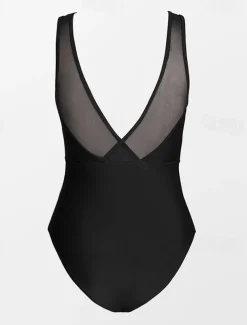 Women's Swimwear One Piece Swimsuit Elegant Fashion Solid Color Sleeveless Bathing Suits