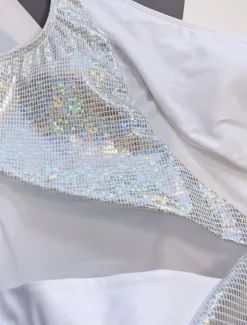 Women's Swimwear One Piece Monokini Swimsuit Backless Glitter Tummy Control High Waist Slim Vacation Beach Wear Solid Color Halter Neck Sleeveless Bathing Suits