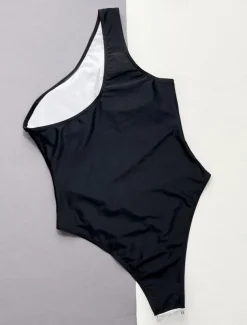 Women's Swimwear One Piece Monokini Swimsuit Backless Glitter Tummy Control High Waist Slim Vacation Beach Wear Solid Color Halter Neck Sleeveless Bathing Suits