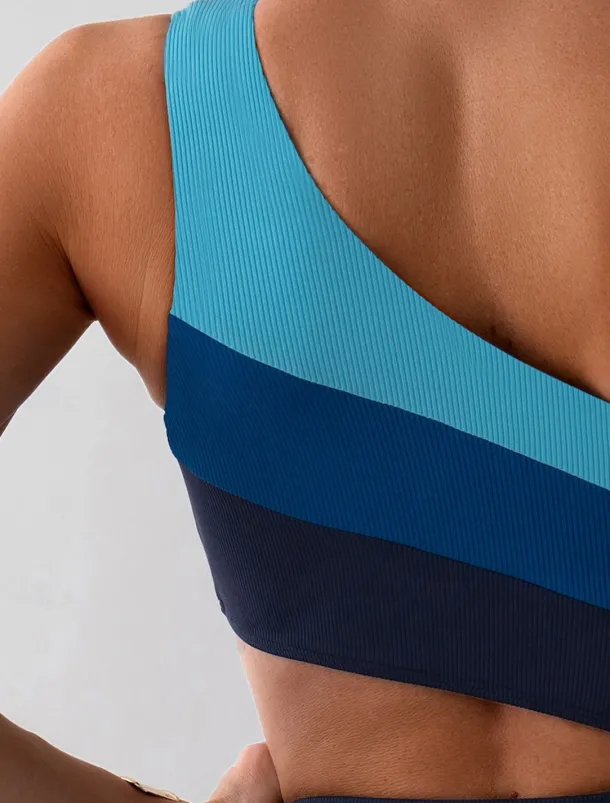 Women's Swimwear One Piece Swimsuit Backless Tummy Control High Waist Slim Vacation Beach Wear Stripe Asymmetric Neck Sleeveless Bathing Suits