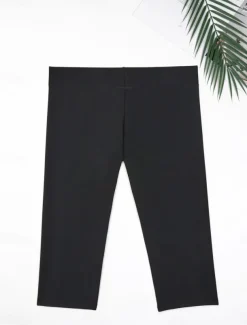 Women's Swimwear Stretchy Boxer Shorts Swimsuit High Waist Vacation Beach Wear Solid Color Sleeveless Bathing Suits