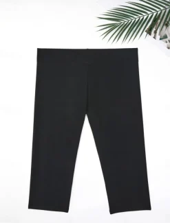 Women's Swimwear Stretchy Boxer Shorts Swimsuit High Waist Vacation Beach Wear Solid Color Sleeveless Bathing Suits