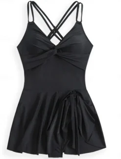 Women's Swimwear Swimdresses One Piece Tankini Swimsuit Backless Tummy Control High Waist Slim Vacation Beach Wear Graphic V Neck Sleeveless Bathing Suits