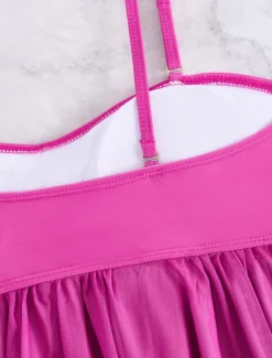 Women's Swimwear Swimdresses 2 Piece Tankini Swimsuit Backless High Waist Vacation Beach Wear Solid Color V Neck Sleeveless Bathing Suits