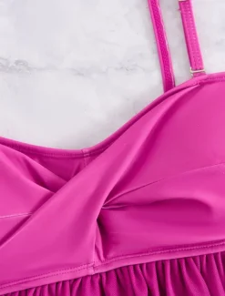 Women's Swimwear Swimdresses One Piece Tankini Swimsuit Backless High Waist Slim Vacation Beach Wear Solid Color U Neck Sleeveless Bathing Suits