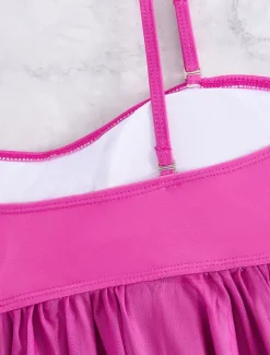 Women's Swimwear Swimdresses One Piece Tankini Swimsuit Backless High Waist Slim Vacation Beach Wear Solid Color U Neck Sleeveless Bathing Suits