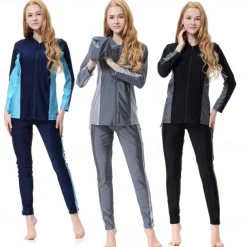 Women's Swimwear Swimsuits Religious Saudi Arabic Arabian Muslim Ramadan Adults Top Pants Headpiece