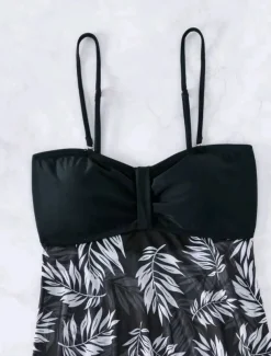 Women's Swimwear Tankini Swimsuit Vacation Tropical Floral Sleeveless Bathing Suits