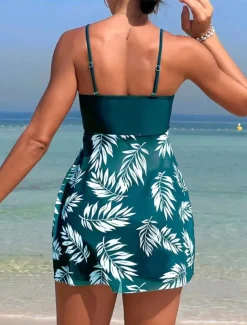 Women's Swimwear Tankini Swimsuit Vacation Tropical Floral Sleeveless Bathing Suits