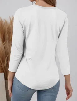 Women's T Shirt Animal Letter Casual Regular Tops Daily Print White Spring Fall