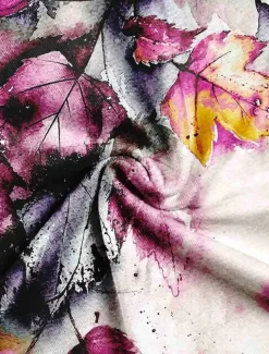 Women's T Shirt Basic Leaf Print Short Sleeve Regular Tops Round Neck Daily Weekend Pink Red Blue Purple Orange